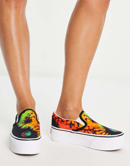 Tie dye vans outlet slip on