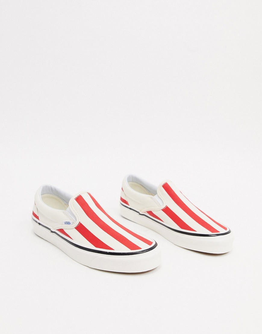 Vans Classic Slip-on striped trainers-Red