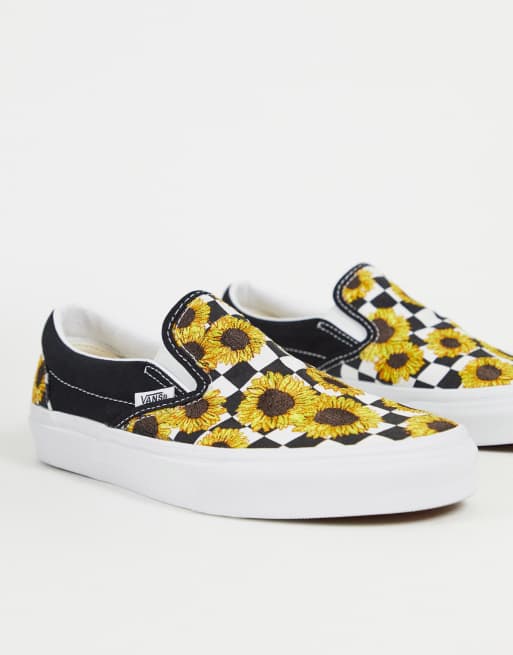 Vans sunflower checkered on sale shoes