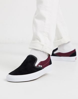 maroon slip on sneakers