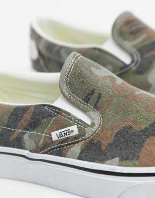 vans woodland camo slip on