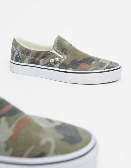 Vans camo shop slip on shoes