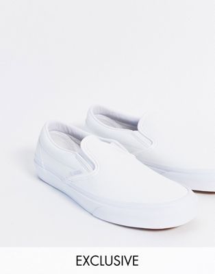 vans classic slip on all white