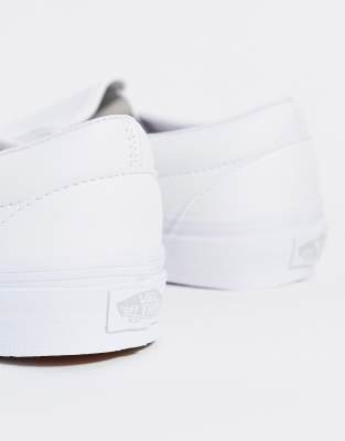 white leather slip on trainers