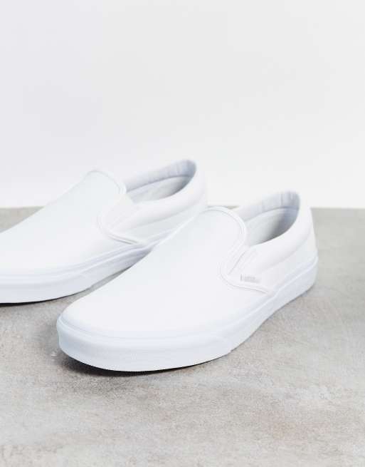 White leather slip store on trainers