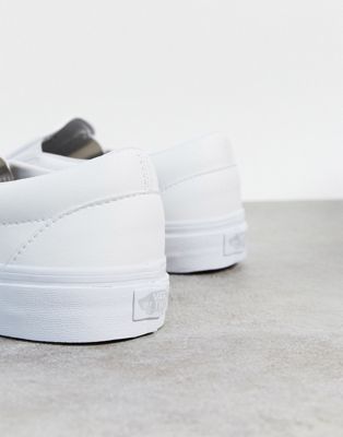 mens white leather slip on trainers