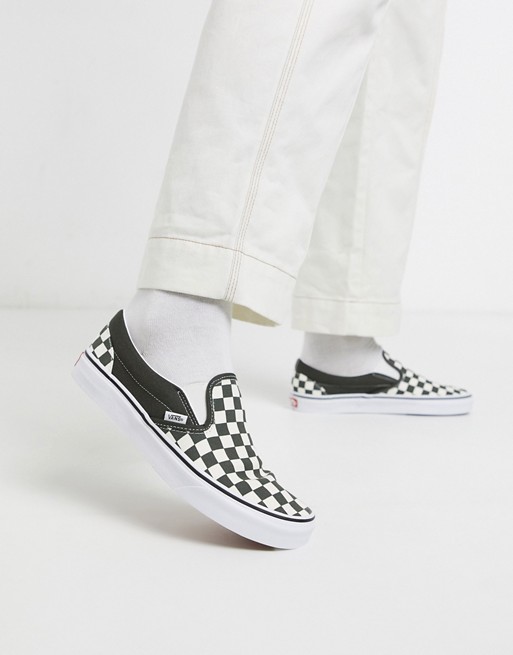 Vans Classic Slip-On trainers checkerboard in green