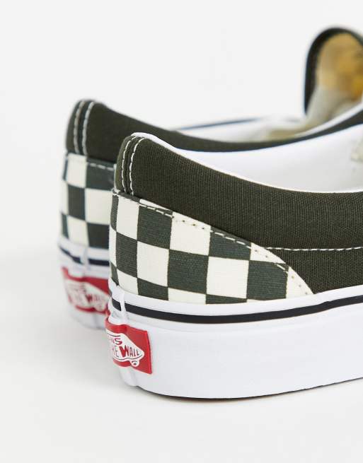 Green and black checkerboard vans sale