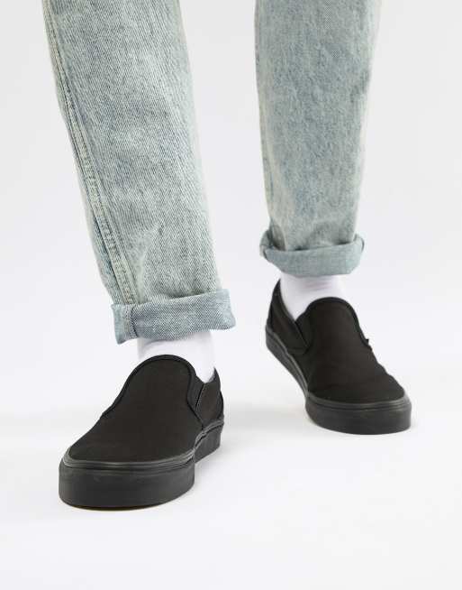 Vans slip on black on sale outfit