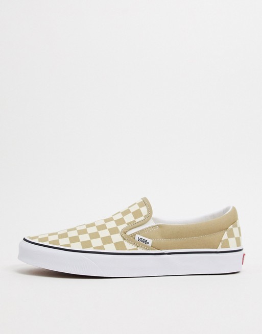 Vans Classic Slip-On trainers in brown checkerboard
