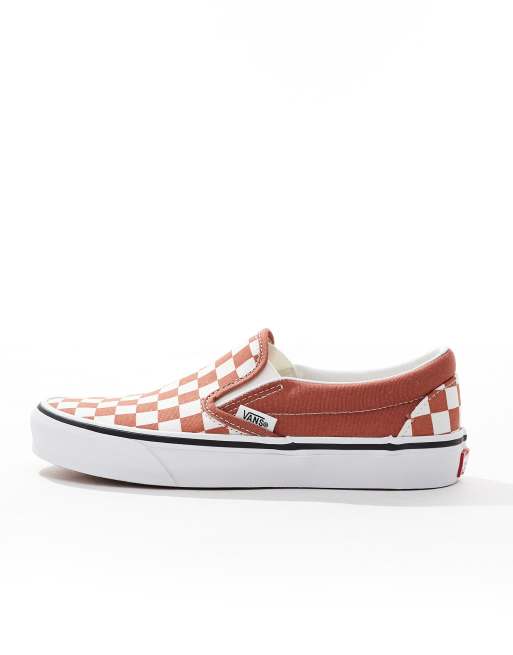 Burnt orange slip on vans on sale