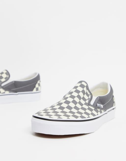 True white deals checkerboard vans