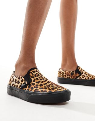  classic slip on trainers in leopard print