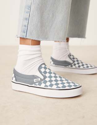  Classic Slip-On  trainers in mid blue and white checkerboard
