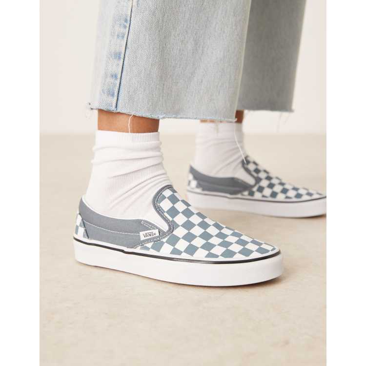 Vans Checkerboard Slip On Blue Mirage Blue Vans With Checkerboard