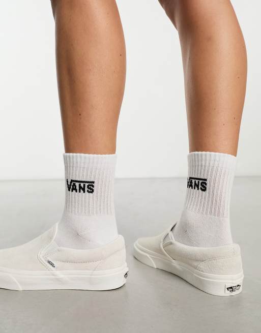 White slip on on sale vans with socks