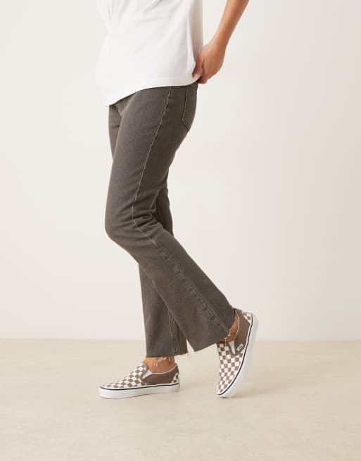 Vans Classic Slip-On trainers in taupe and white checkerboard, 4 of 5