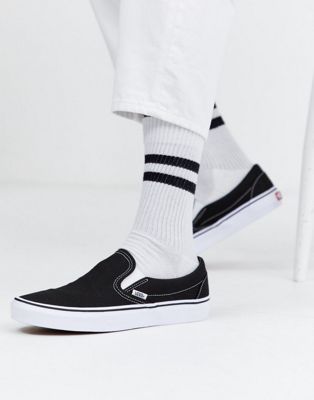 Vans Classic – Sneaker zum Hineinschlüpfen in Schwarz und Weiß