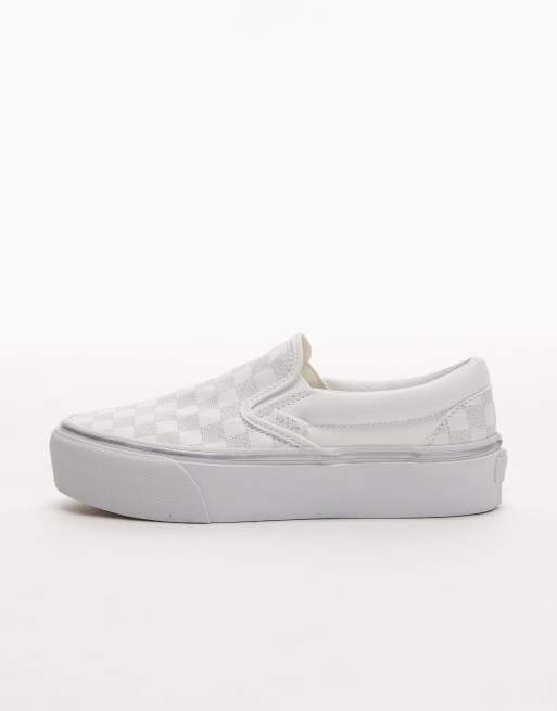 Vans Classic – Sneaker zum Hineinschlüpfen in Silber und Weiß-Metallic mit Plateausohle, 2 von 5