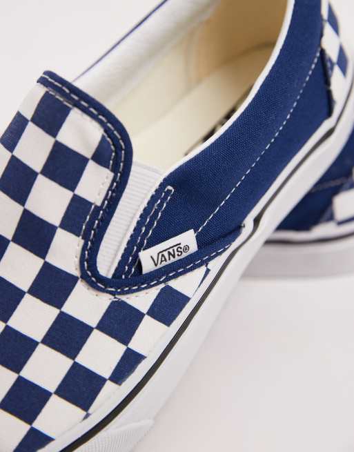 Vans Classic – Sneaker zum Reinschlüpfen mit Schachbrettmuster in kräftigem Indigoblau, 4 von 5