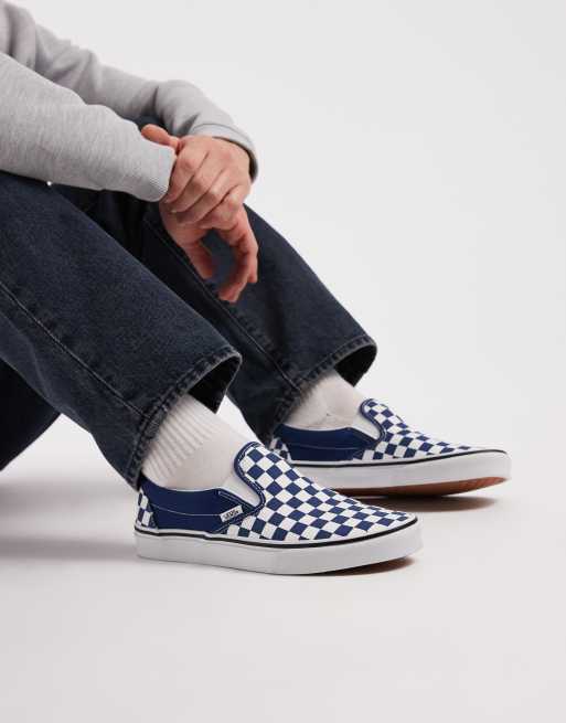 Vans Classic – Sneaker zum Reinschlüpfen mit Schachbrettmuster in kräftigem Indigoblau, 5 von 5