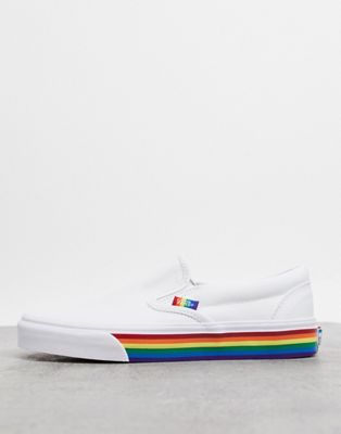 Vans Classic - Sneakers senza lacci bianche con suola arcobaleno | ASOS