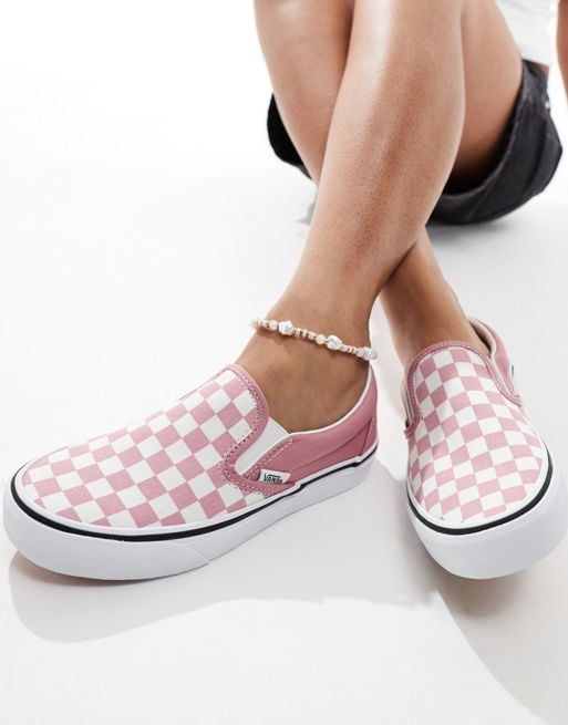 Vans Classic - Sneakers senza lacci bianche e rosa