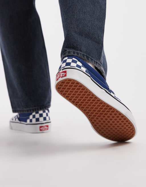 Vans Classic - Sneakers senza lacci color indaco scuro a scacchi, 3 di 5