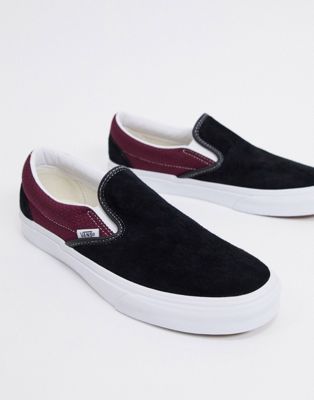 Vans Classic - Sneakers senza lacci nero/bordeaux | ASOS