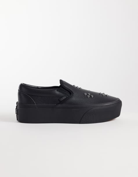 Vans Classic Stackform slip-on med nitar i helsvart - view 1