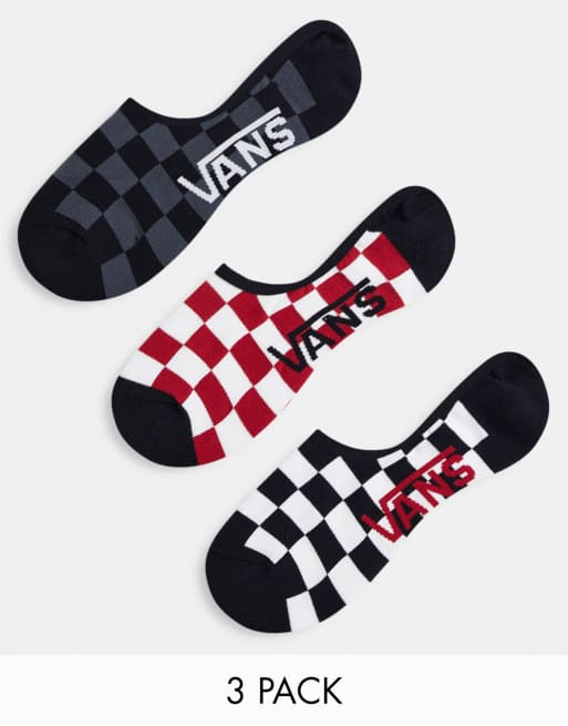 Vans Classic – Super – Zestaw 3 par skarpetek stopek w kolorach czerwonym i białym 