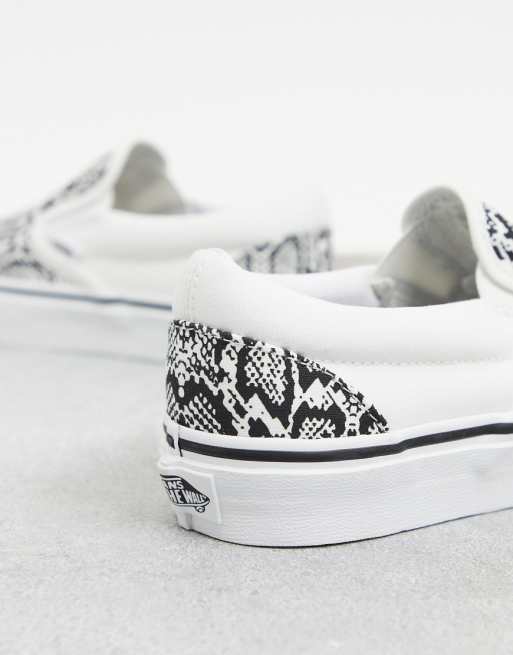 Vans – Classic – Weiße Sneaker zum Hineinschlüpfen mit Schlangenmuster Vans – Classic – Weiße Sneaker zum Hineinschlüpfen mit Schlangenmuster