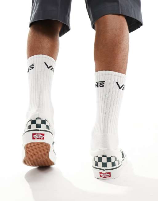Vans Classic – Zielone wsuwane buty sportowe w szachownicę, 2 z 5