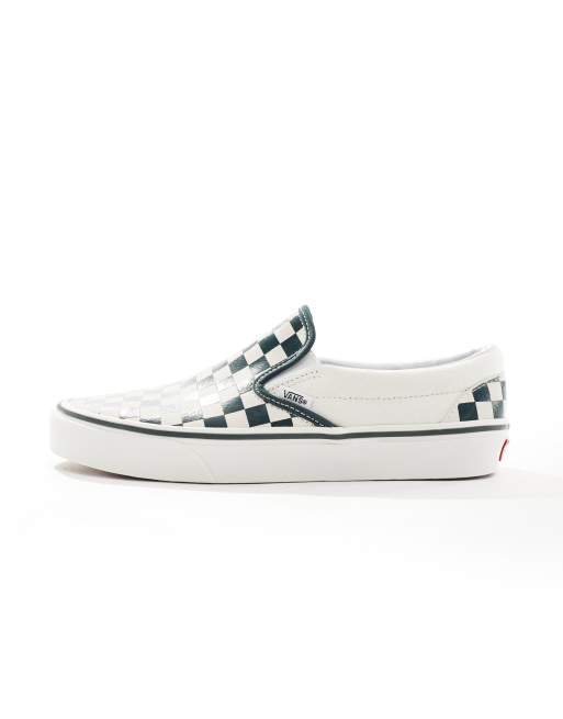 Vans Classic – Zielone wsuwane buty sportowe w szachownicę, 5 z 5