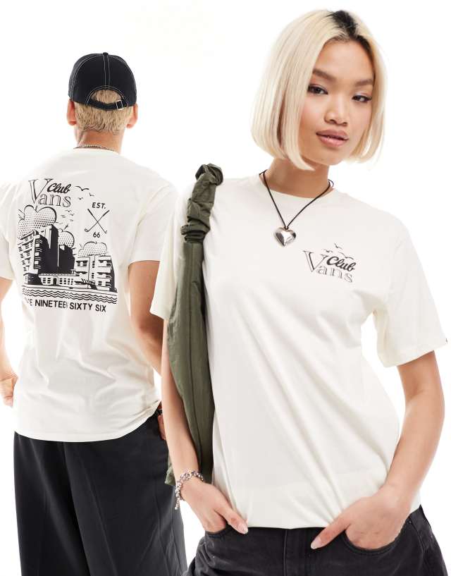 Vans - club vee pack print t-shirt in off white