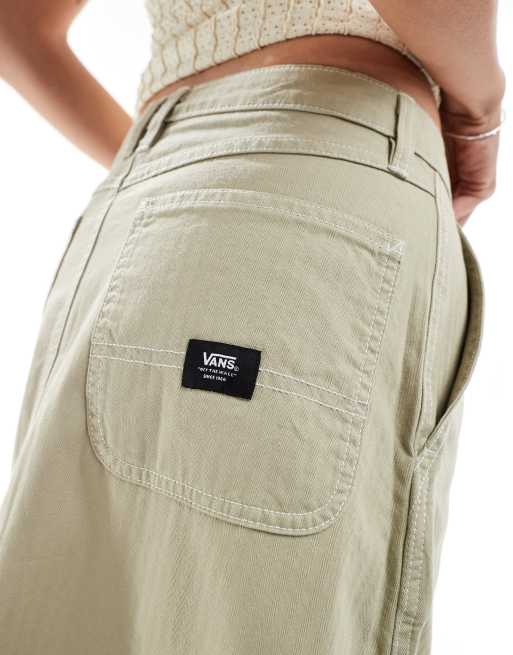 Vans Codey long flare utility skirt in beige | ASOS