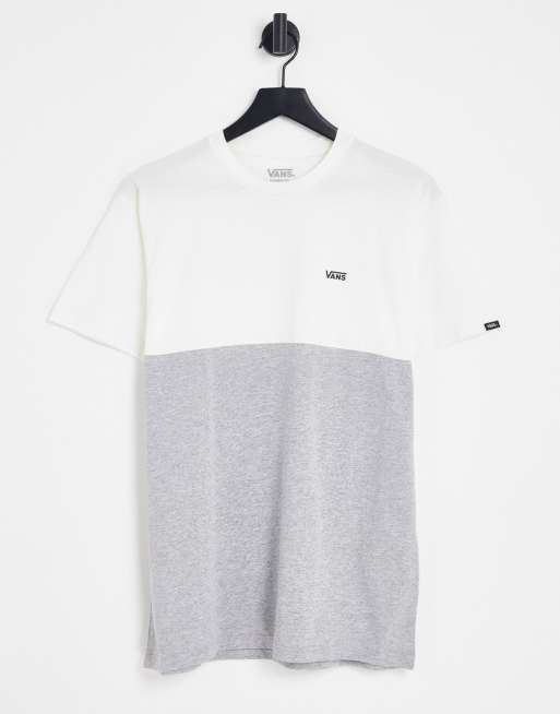 Vans – Colorblock – T-Shirt in Beige und Grau 
