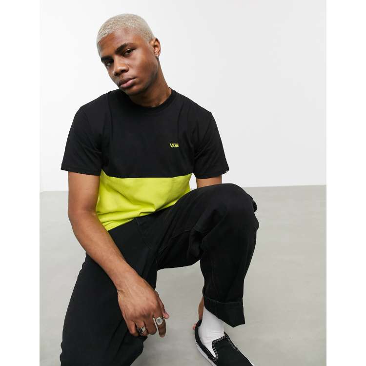 Vans Colorblock T Shirt in Gelb und Schwarz ASOS