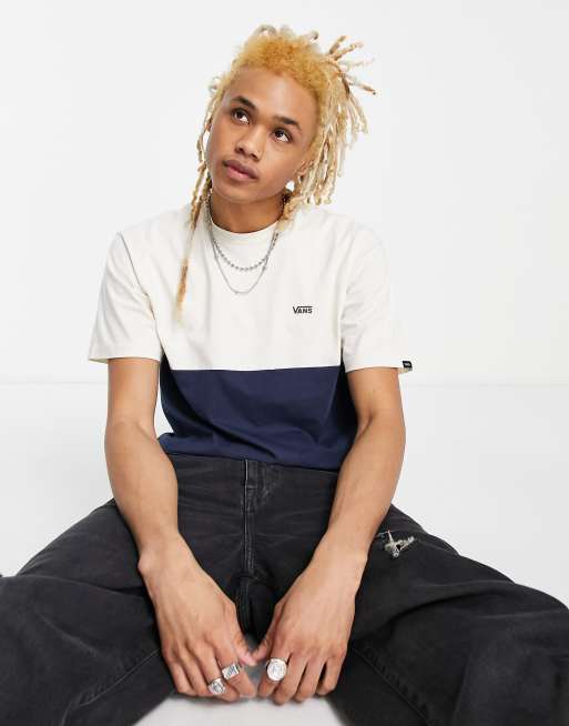 Vans Colorblock t-shirt in navy and cream | ASOS