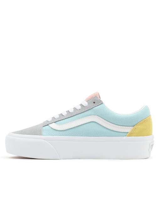 Vans Colour Block Old Skool platform sneakers in pastel blue ASOS