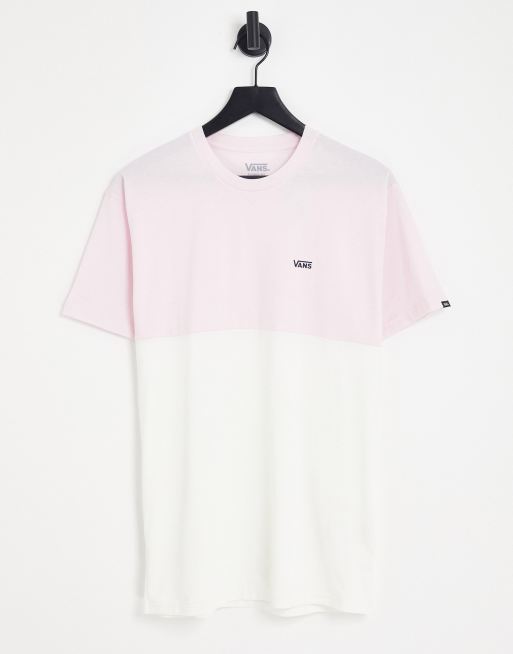 Vans Colour block t shirt in light pink and white