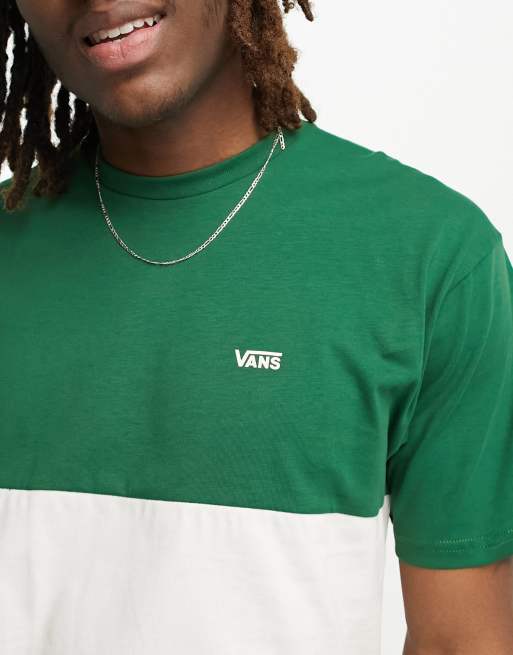 Vans colour block t shirt in off white and green ASOS