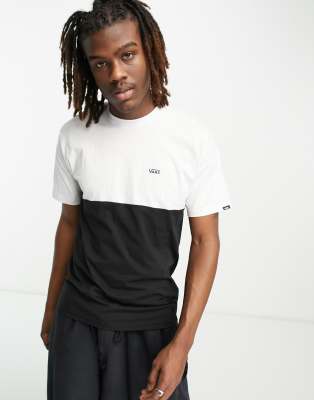 Vans colourblock t-shirt in black and white