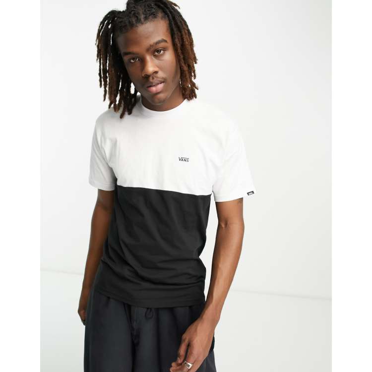 Vans colourblock t shirt in black and white ASOS