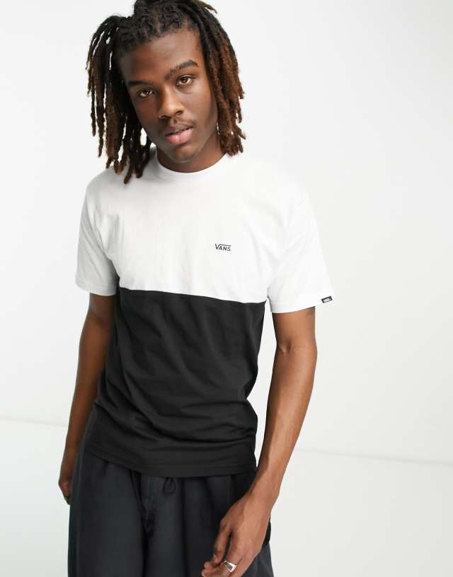 Vans - colourblock t-shirt in black and white