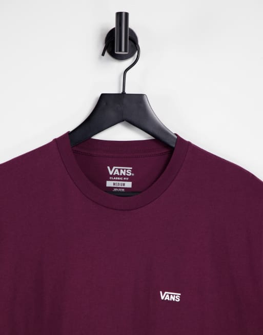 Vans colourblock t-shirt in burgundy and white | ASOS