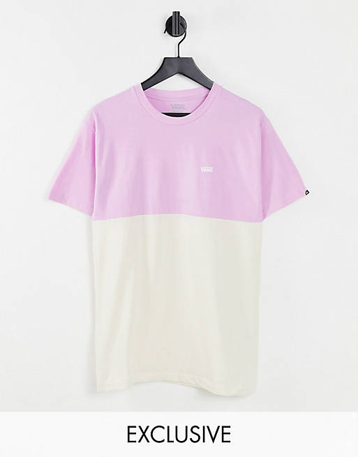 Vans Colourblock t-shirt in pink/cream Exclusive at  