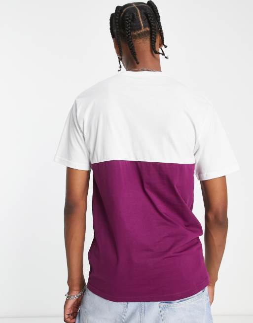 Vans Colourblock t-shirt in white and burgundy | ASOS