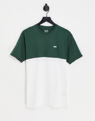 Vans colourblock t-shirt in white and green
