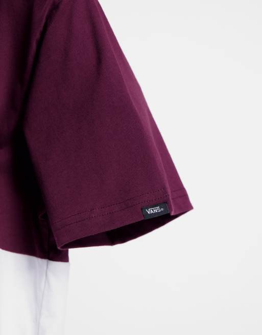 Vans colourblock t-shirt in white burgundy | ASOS